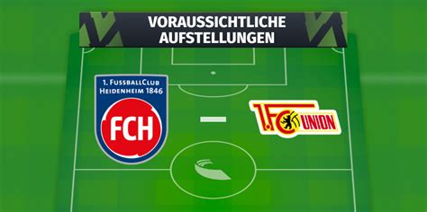Aufstellungen: Teilnehmer: 1. Fc Heidenheim Gegen Union Berlin