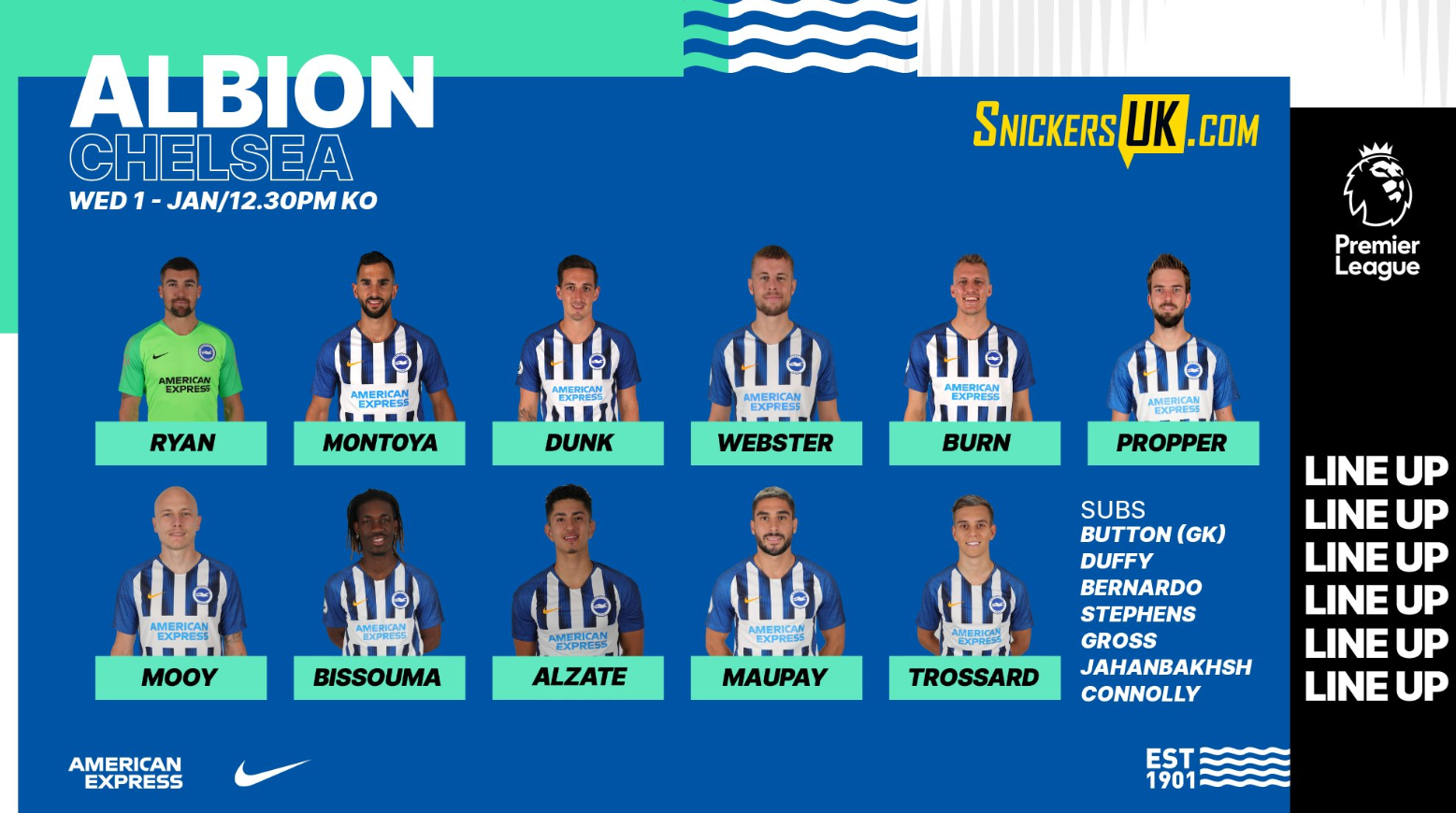Aufstellungen: Teilnehmer: Brighton & Hove Albion Gegen Fc Chelsea