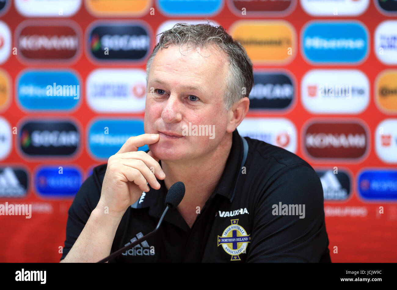Northern Ireland Manager Michael O Neill During The Press Conference At Northern Ireland Manager Michael O Neill During The Press Conference At