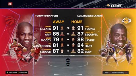 Raptors Vs. Lakers