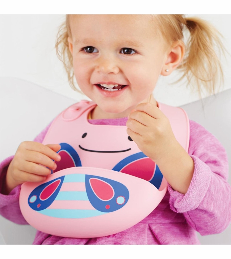 Skip Hop Zoo Collection Fold Go Silicone Bib Dog Macrobaby Skip Hop Zoo Collection Fold Go Silicone Bib Dog Macrobaby