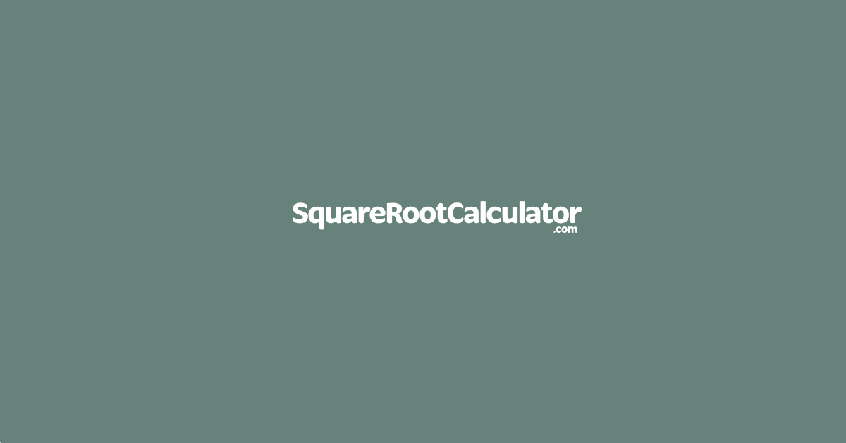 Square Root Of 81