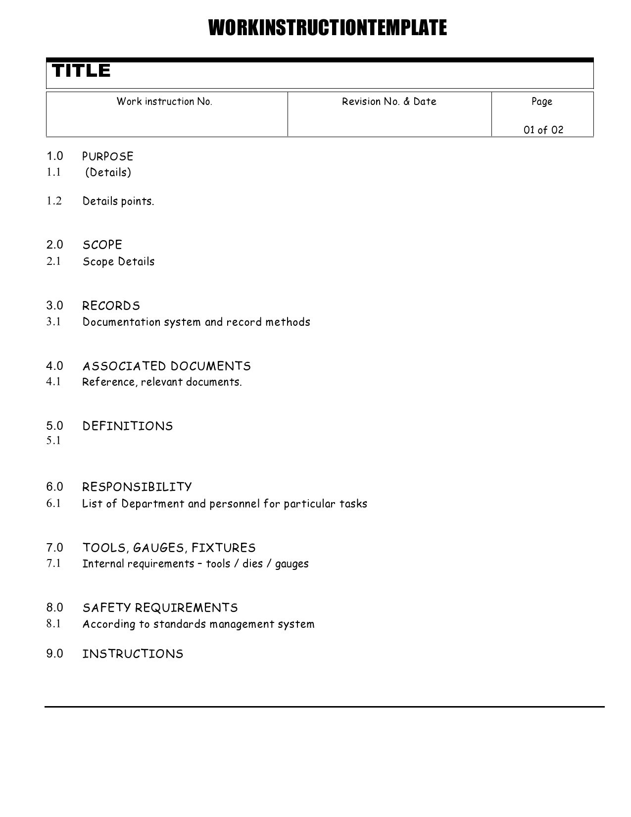 Step By Step Instructions Template Word Step By Step Instructions Template Word